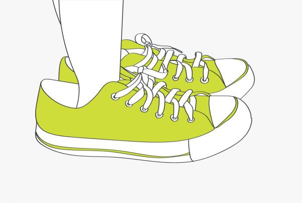 marketing outsourcing company size metaphor tennis shoes