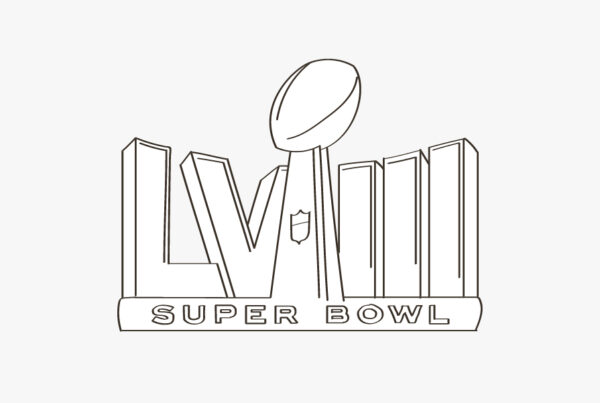 An image of the 58th Super Bowl's logo on a blog about super bowl ads
