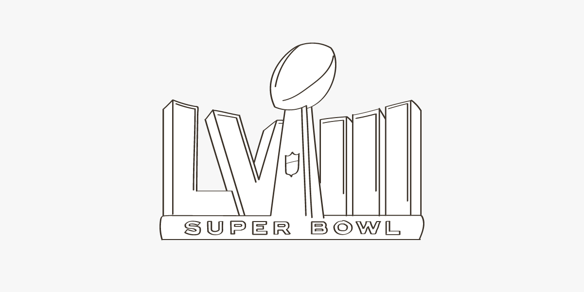 An image of the 58th Super Bowl's logo on a blog about super bowl ads