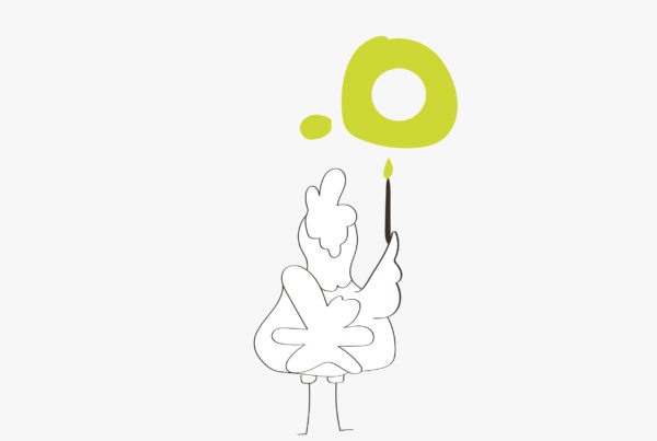 Chicken painting the Outsource Marketing logo