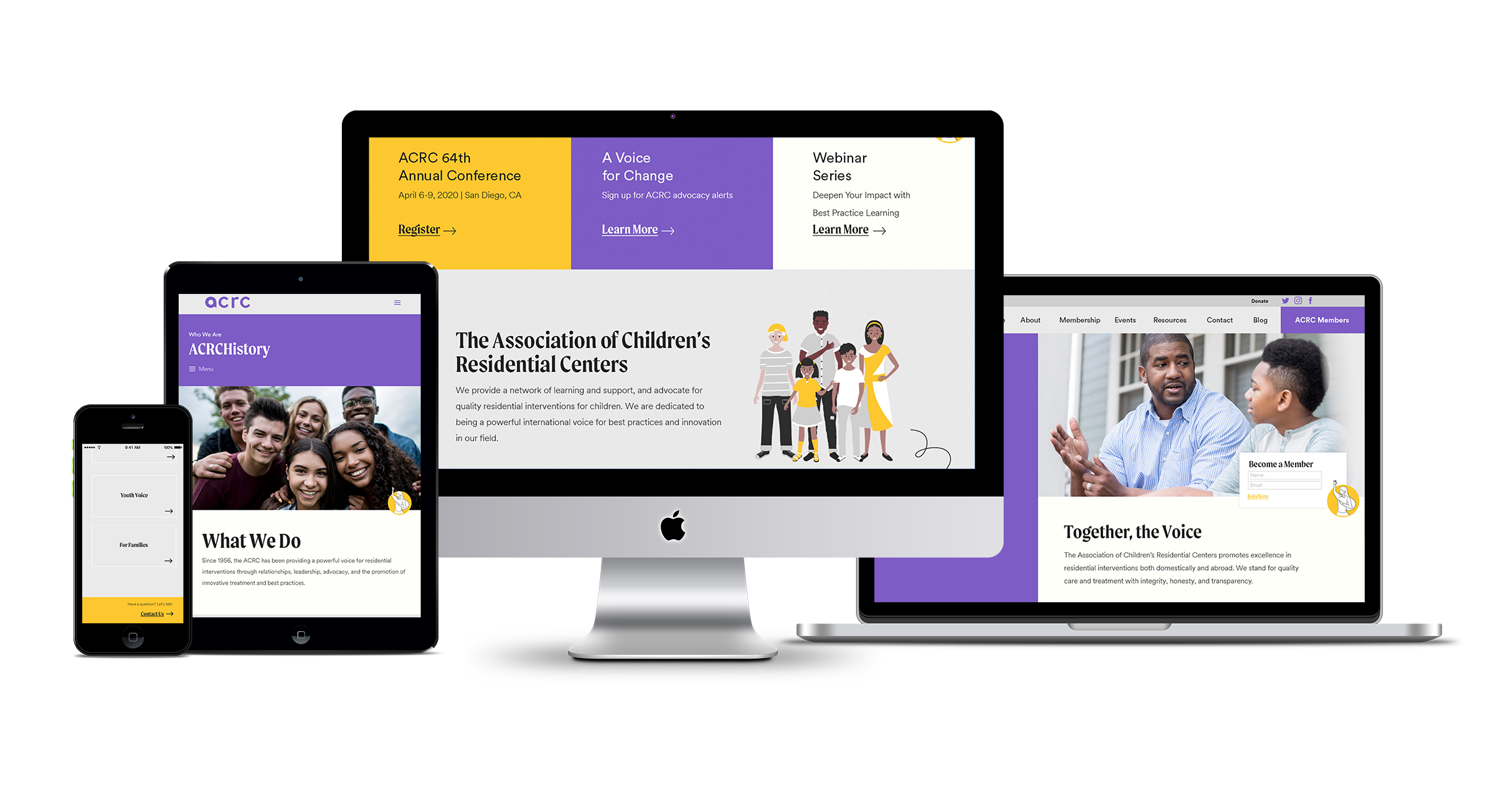 ACRC portfolio website display