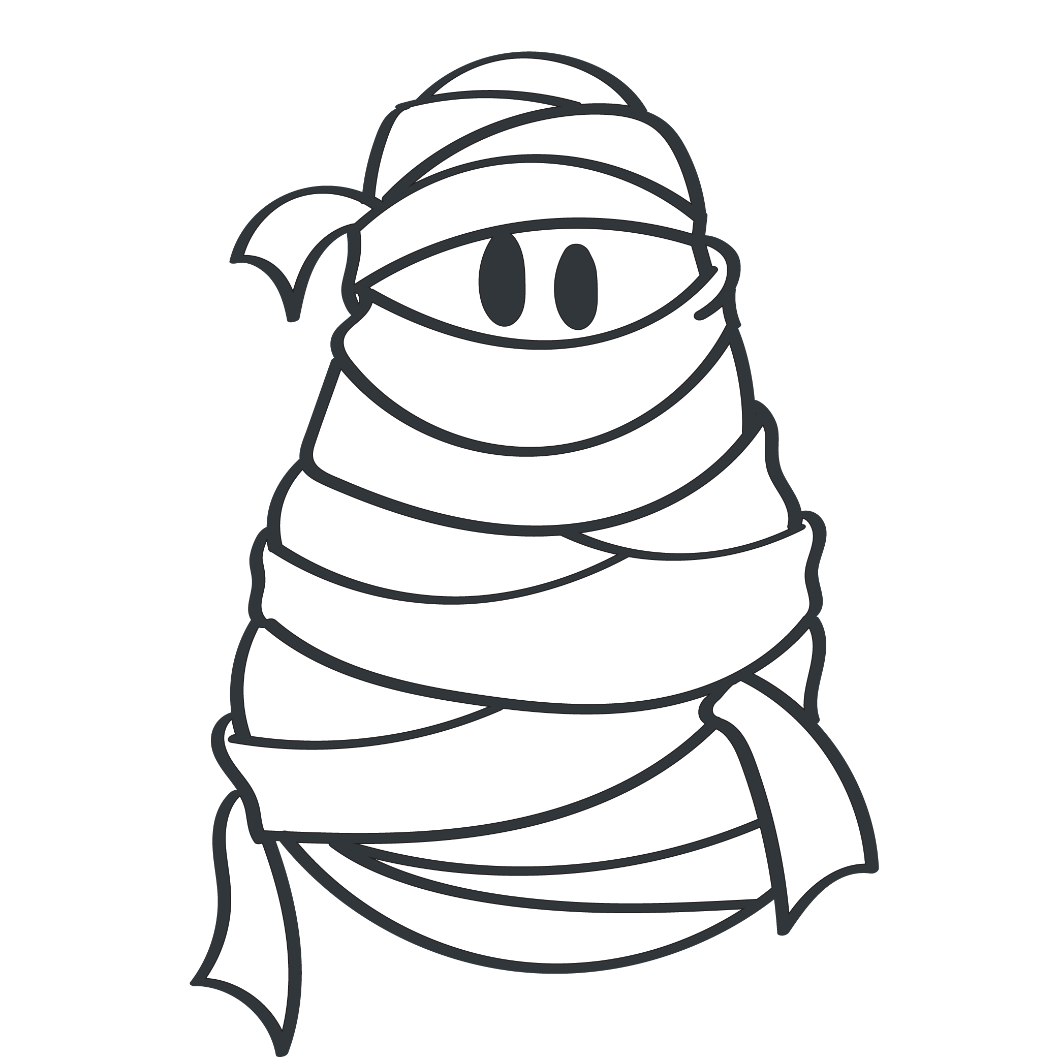 A ghost wrapped like a mummy.