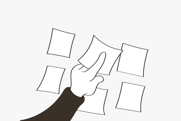 A drawing of a hand grabbing sticky notes on a blog about internal process management