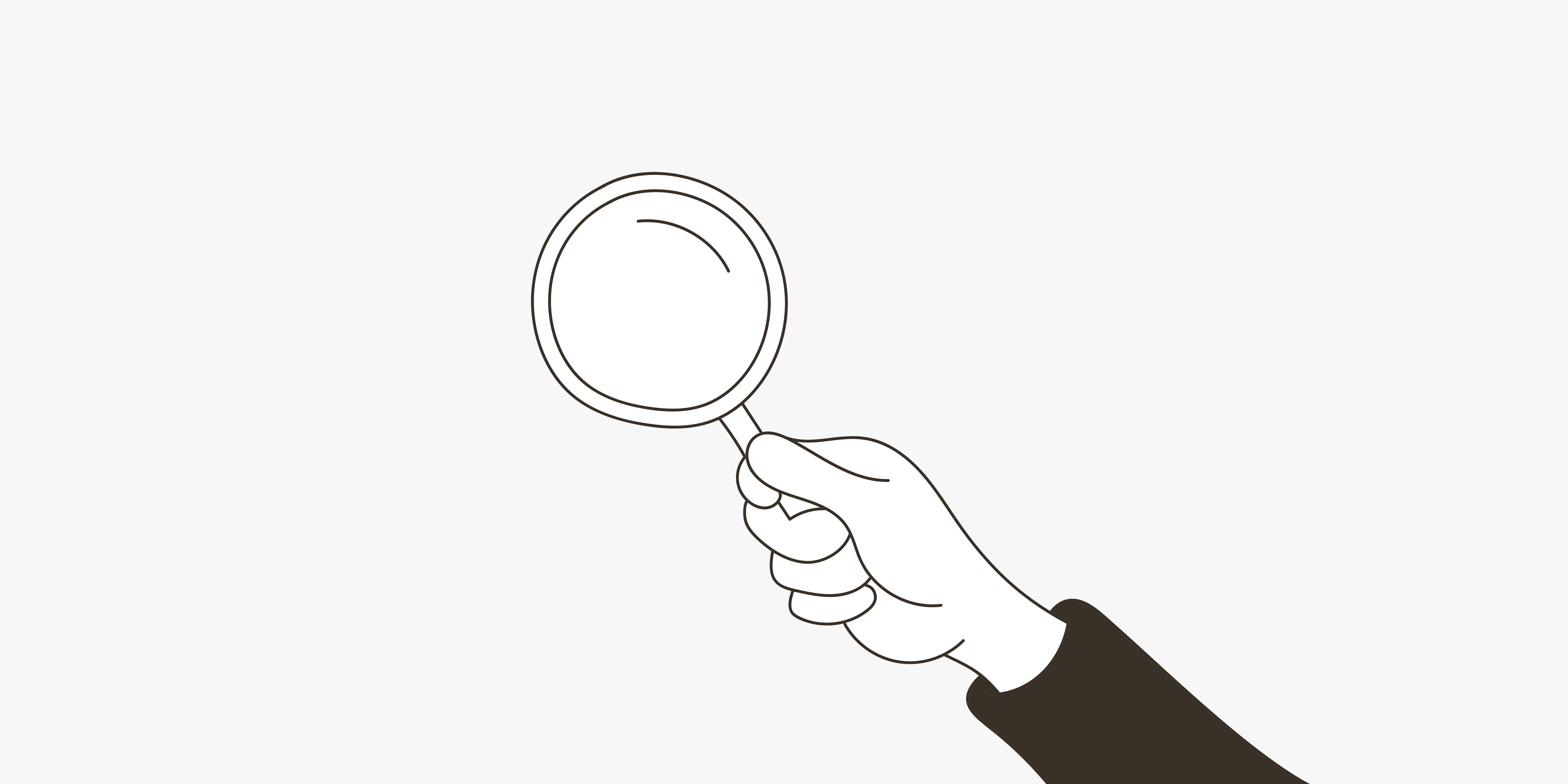 A drawing of a hand holding a magnifying glass on a blog about get to know your customers day