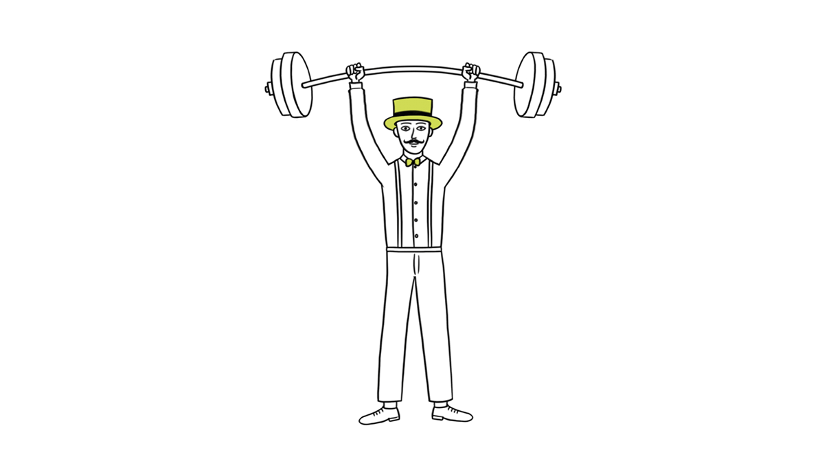 Man holds barbell, header image for outsourced marketing manager blog post